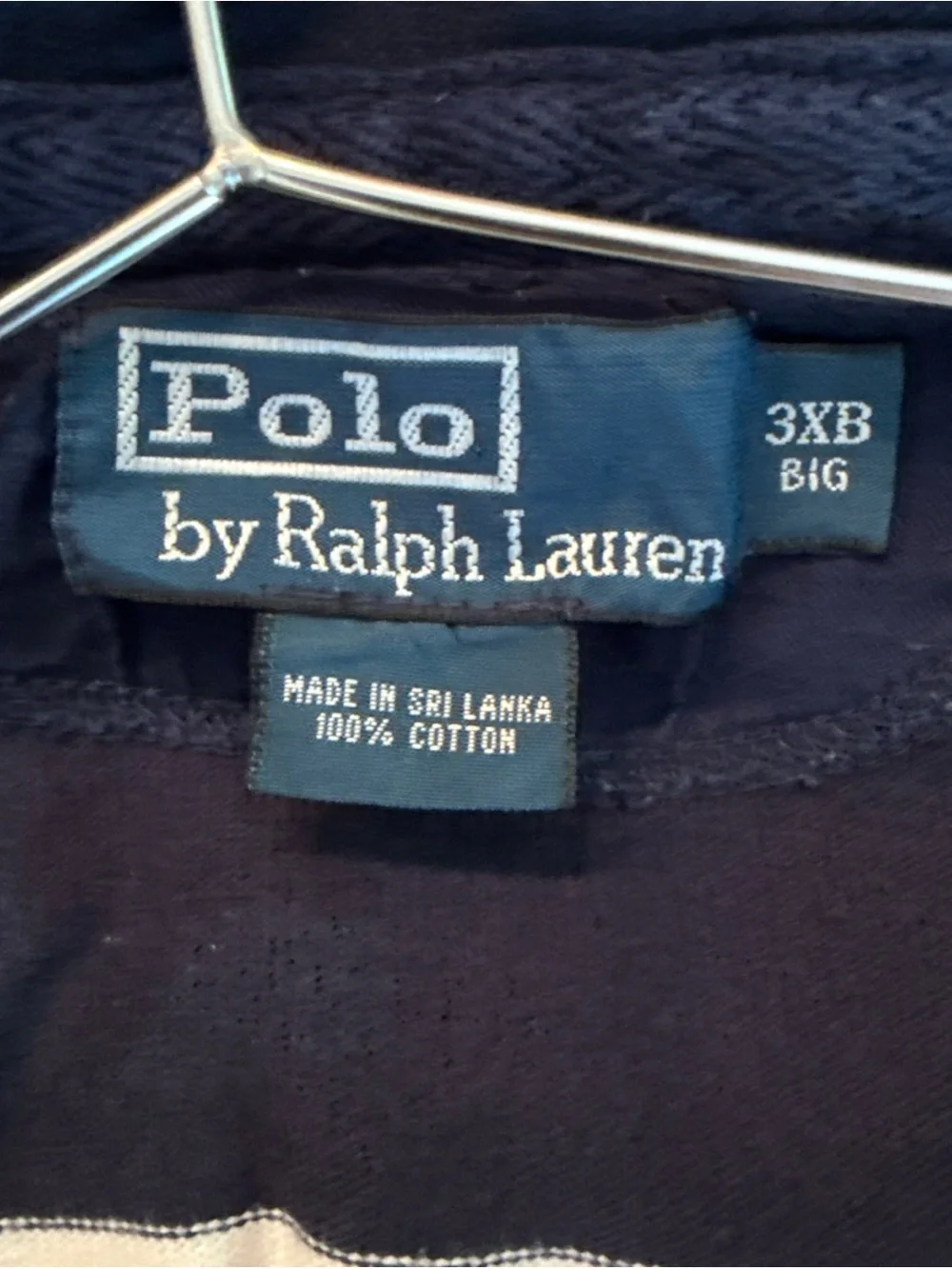 Vtg Ralph Lauren Men’s Navy and White Striped Rugby Polo Preppy | Men's 3XB